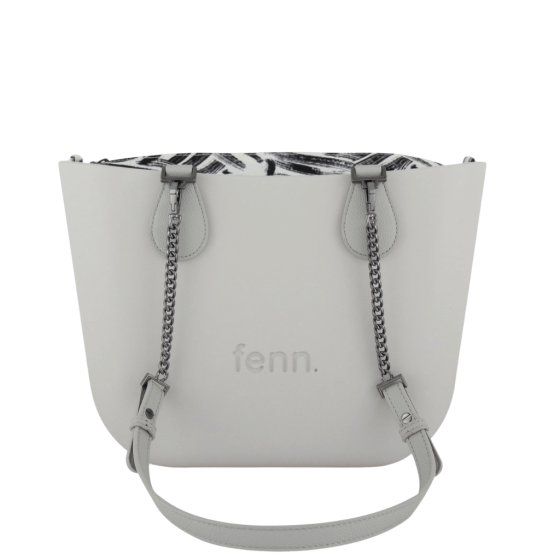 Fenn Petite 9461 gunmetal chain ice grey printed inner front