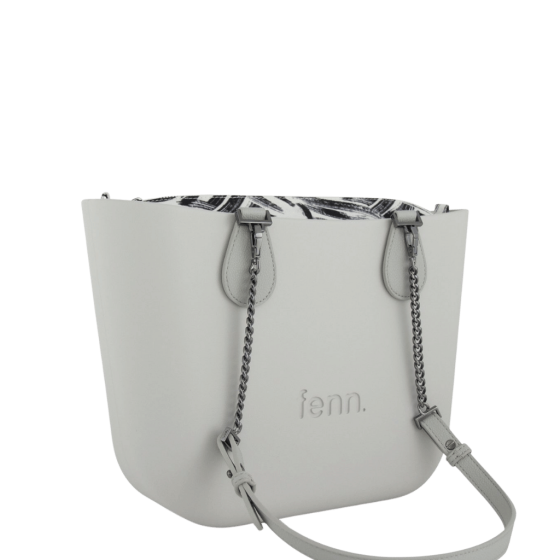 Fenn Petite 9461 gunmetal chain ice grey printed inner front3qrtr