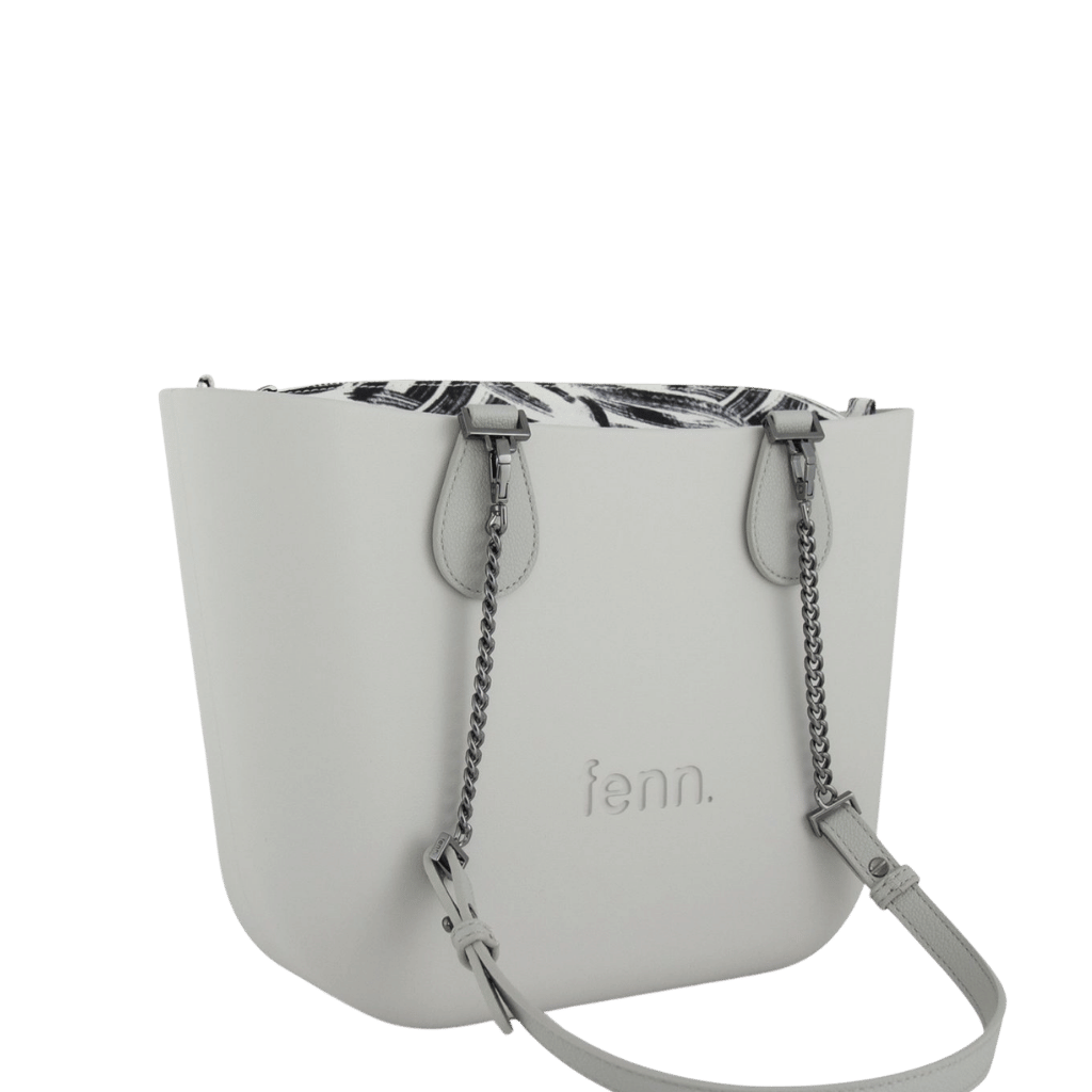 Fenn Petite 9461 gunmetal chain ice grey printed inner front3qrtr