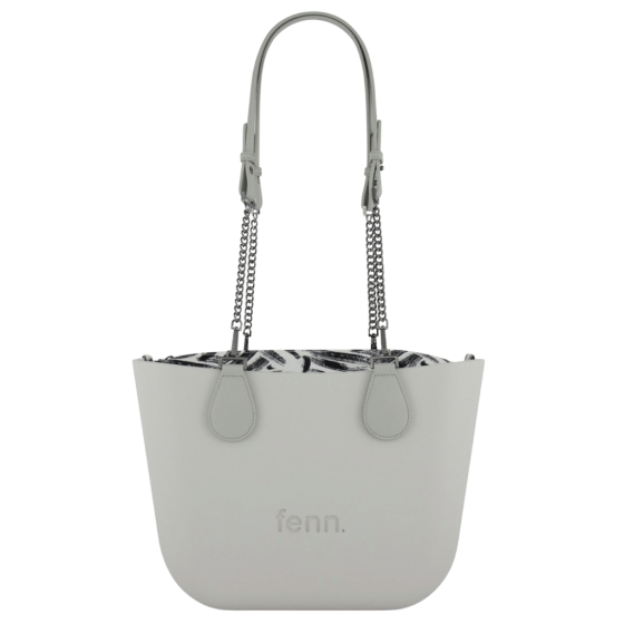 Fenn Petite 9461 gunmetal chain ice grey printed inner front handle up