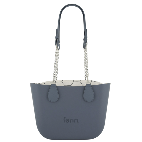 Fenn Petite 9464 Denim chain printed inner side handle up