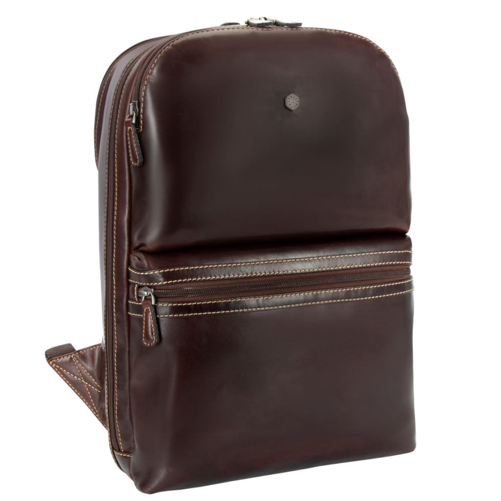 Jekyll & Hide 3672 Oxford Leather Everyday backpack Mocha front3qrtr