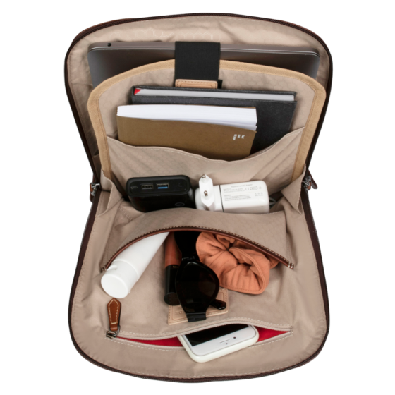 Jekyll and Hide 3457 ladies backpack Mocha brown interior1