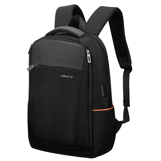 Volkano Atlanta VK 9174 15 6 Laptop Backpack black front3qrtr