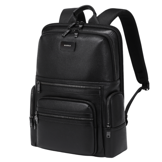 vBG Berlin Nexus CEO Leather laptop Backpack 02330P black front3qrtr
