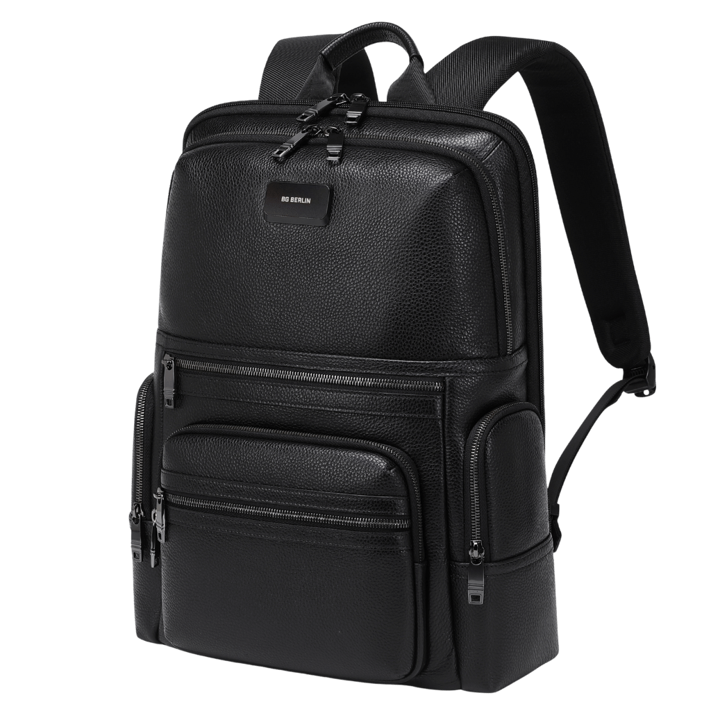 vBG Berlin Nexus CEO Leather laptop Backpack 02330P black front3qrtr