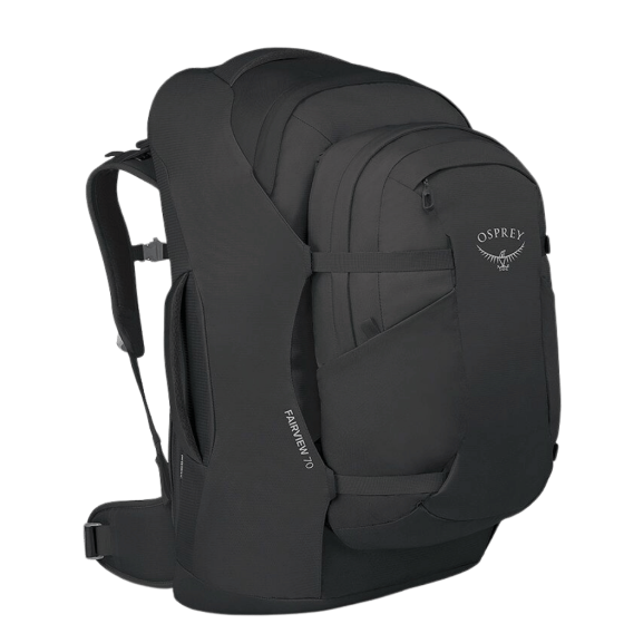 Osprey Fairview Travel pack 70L black combined front3qrtr