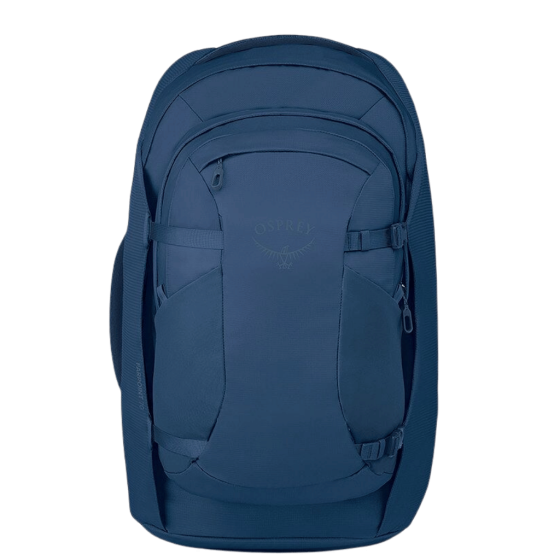 Osprey Farpoint Extended Fit TRavel Pack Blue daypack front