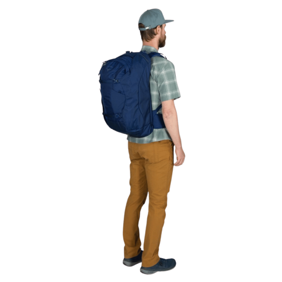 Osprey Farpoint Travel Pack extended fit Blue fit2