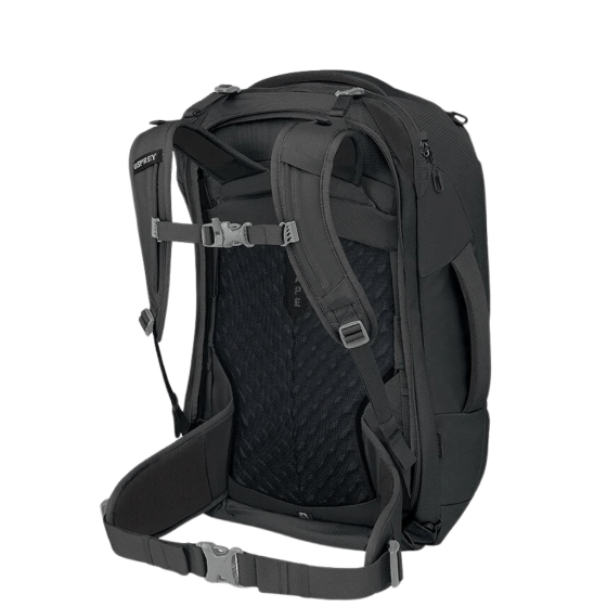 Osprey Fiarview 40L travel pack update black rear3qrtr