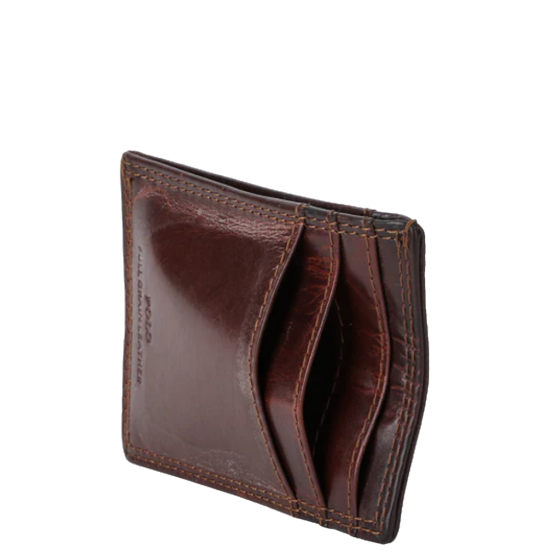 Polo Kenya Leather PO45036 CC wallet top flap brown rear interior