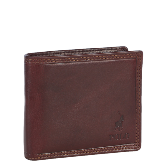Polo Kenya Leather PO45054 Coin Wallet with Top flap brown front3qrtr
