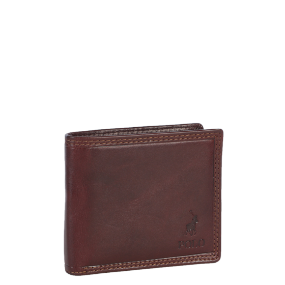 Polo Kenya Leather PO45054 Coin Wallet with Top flap brown front3qrtr pirmary