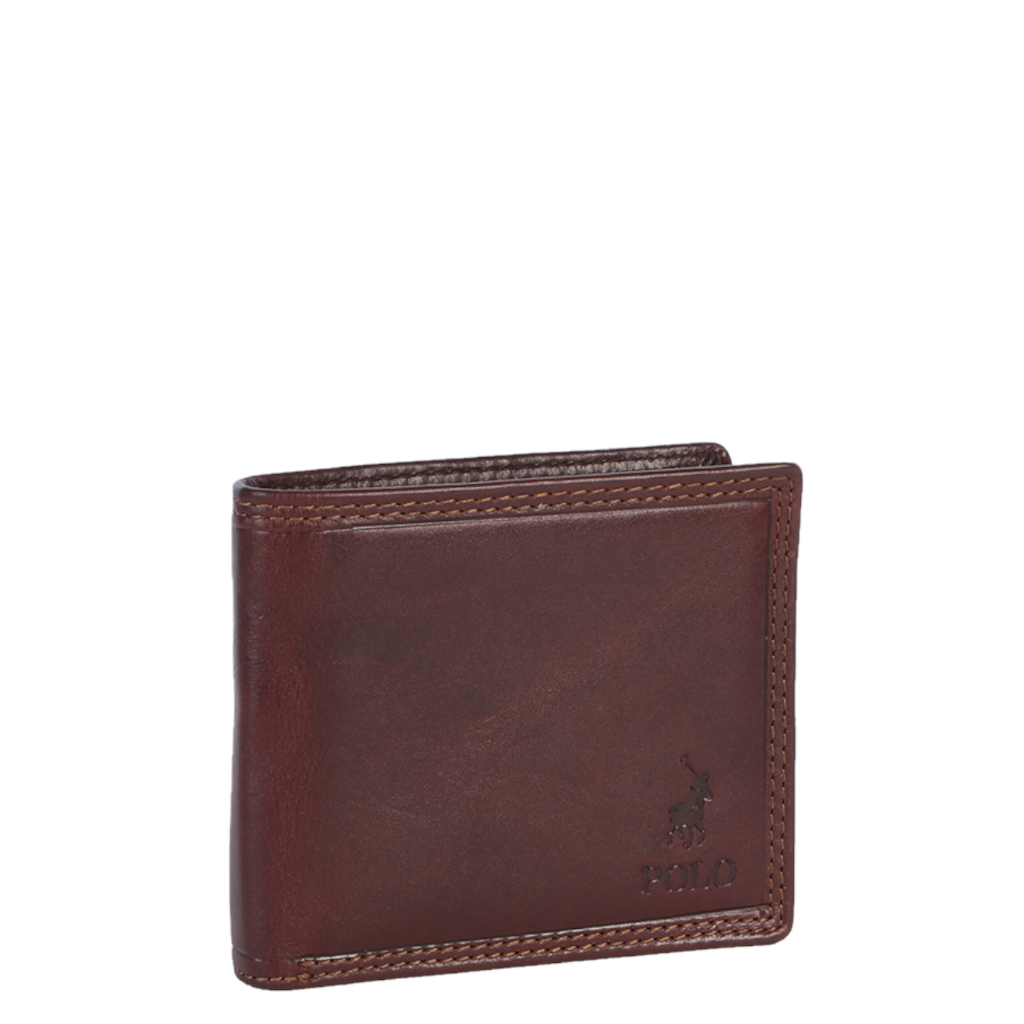 Polo Kenya Leather PO45054 Coin Wallet with Top flap brown front3qrtr pirmary