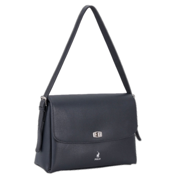 Polo Lyon POS43127 Flapover Bag Black front3qrtr primary