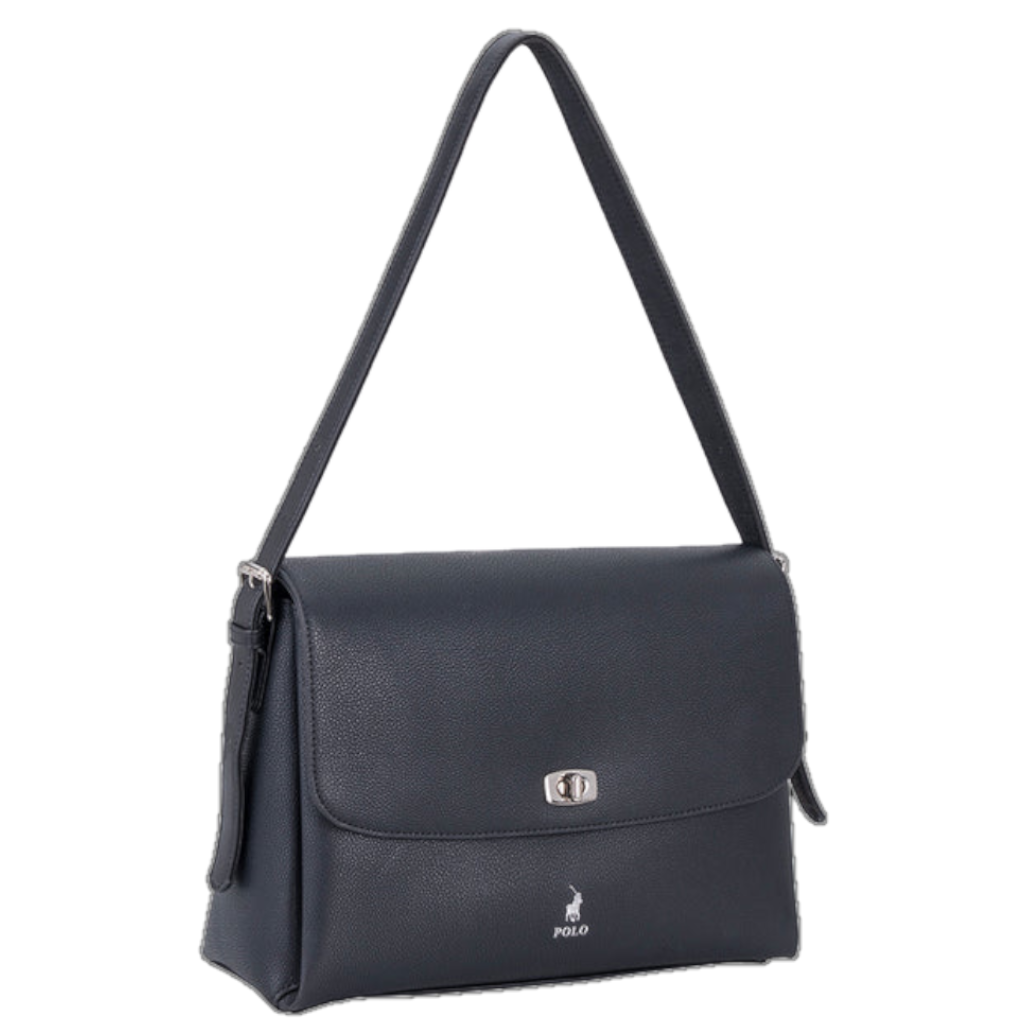 Polo Lyon POS43127 Flapover Bag Black front3qrtr primary