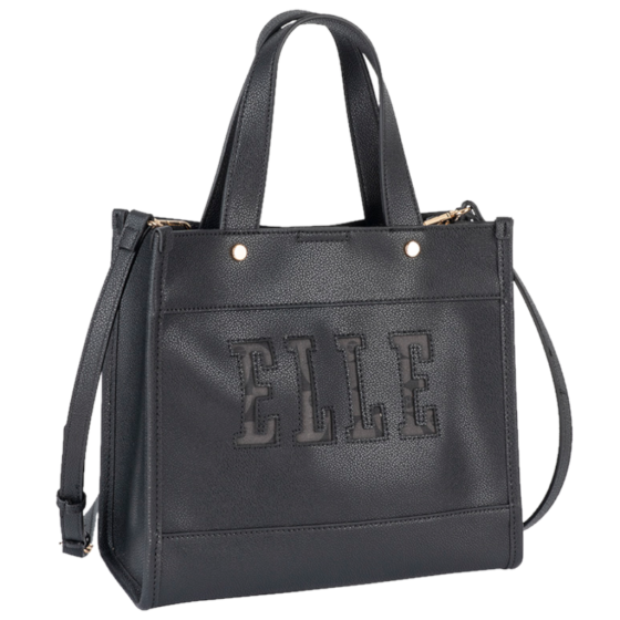 ELLE Cut Out EL10607 Small Shopper Black front3qrtr