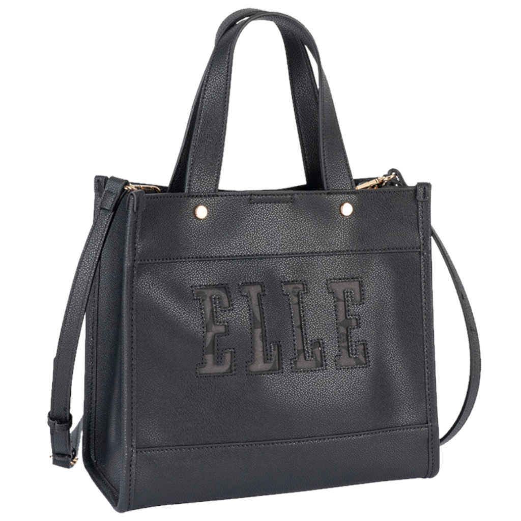 ELLE Cut Out EL10607 Small Shopper Black front3qrtr