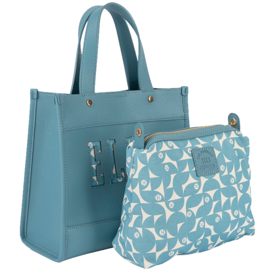 ELLE Cut Out EL10607 Small Shopper Blue front with inner