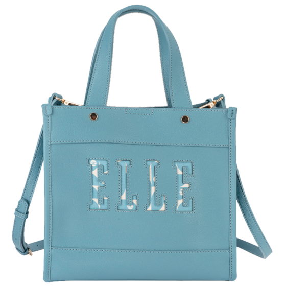 ELLE Cut Out EL10607 Small Shopper Blue front with strap