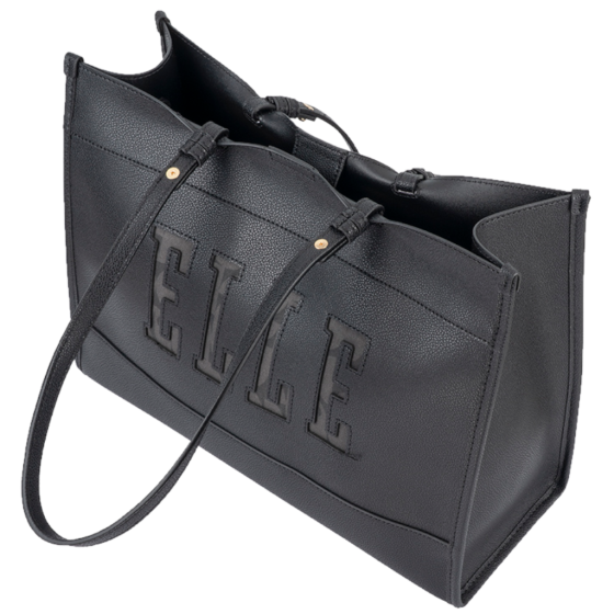 ELLE Cut Out EL10610 Tote Black front with handle