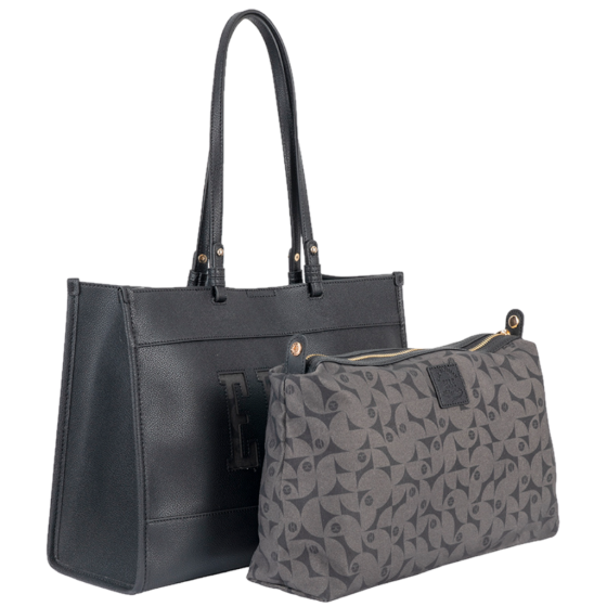 ELLE Cut Out EL10610 Tote Black front with inner