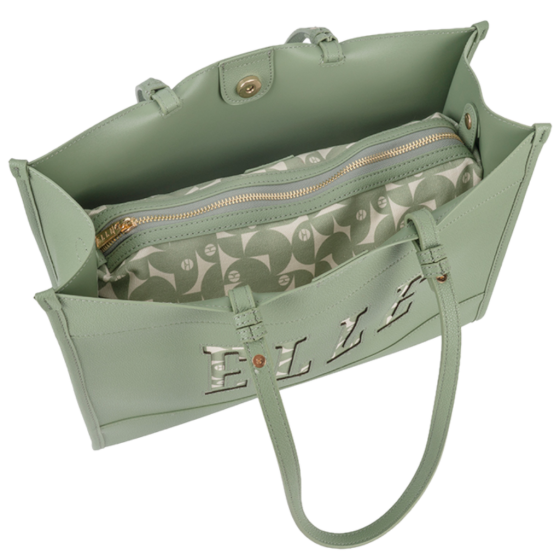 ELLE Cut Out EL10610 Tote Green interior