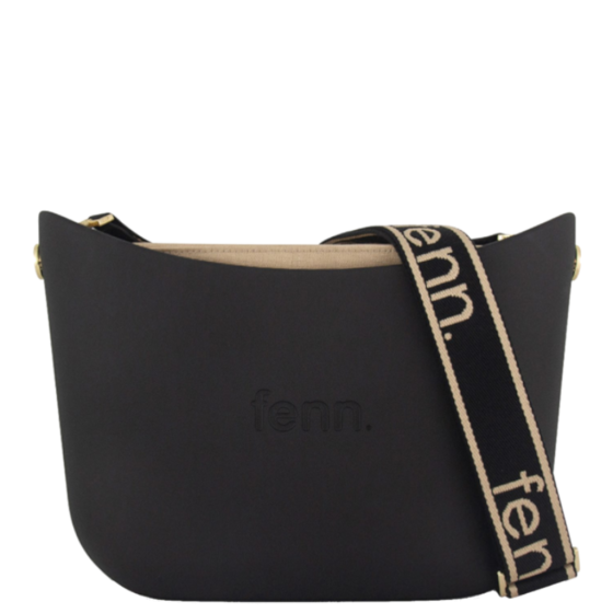 Fenn Messenger 024 001 Black printed handle beige inner front