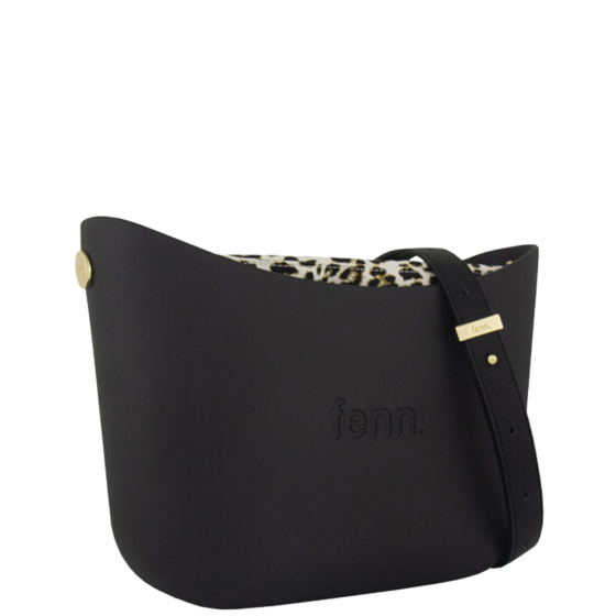 Fenn Messenger 024 002 Black flat handle leopard inner front3qrtr