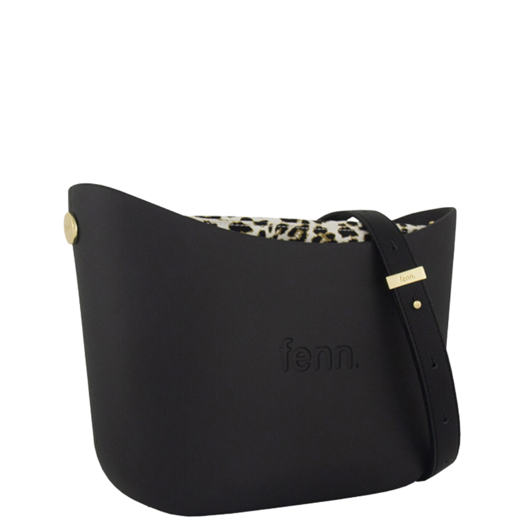 Fenn Messenger 024 002 Black flat handle leopard inner front3qrtr
