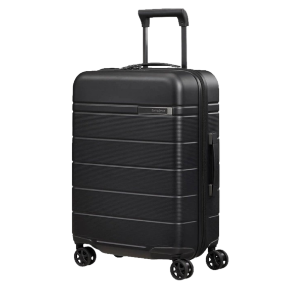 Samsonite Neopod Spinner 55cm EXP Slide Out black front3qrtr