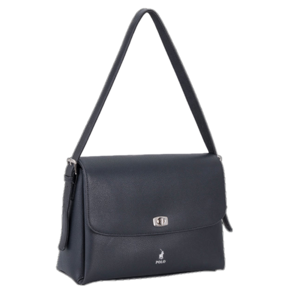 Polo Lyon POS43127 Flapover Bag Black front3qrtr primary