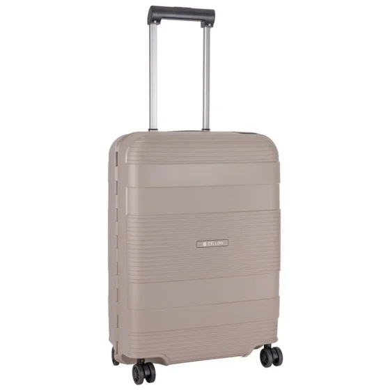 CEllini Safetech 809 55cm carry on spinner stone brown fropnt3qrtr jpg