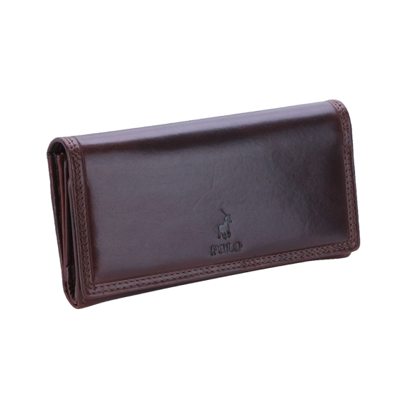 Polo Kenya PO45024 Leather Purse Brown front3qrtr