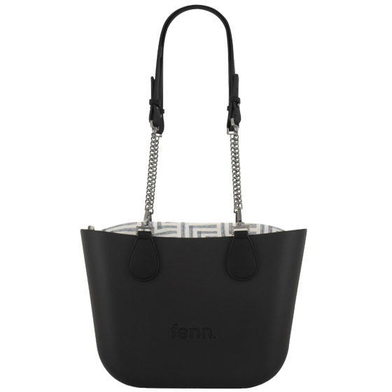 Fenn Petite 9453 Black Silver Chain Pattern Inner front handle up
