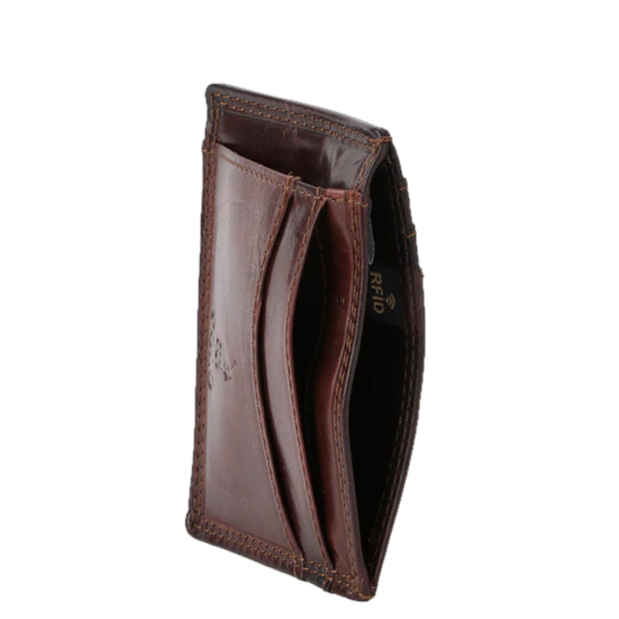Polo Kenya Leather PO45036 CC wallet top flap brown top interior