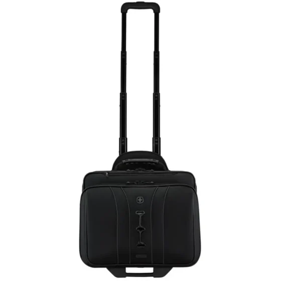 Wenger Legacy Rolling Business Case 653631 black handle up jpg