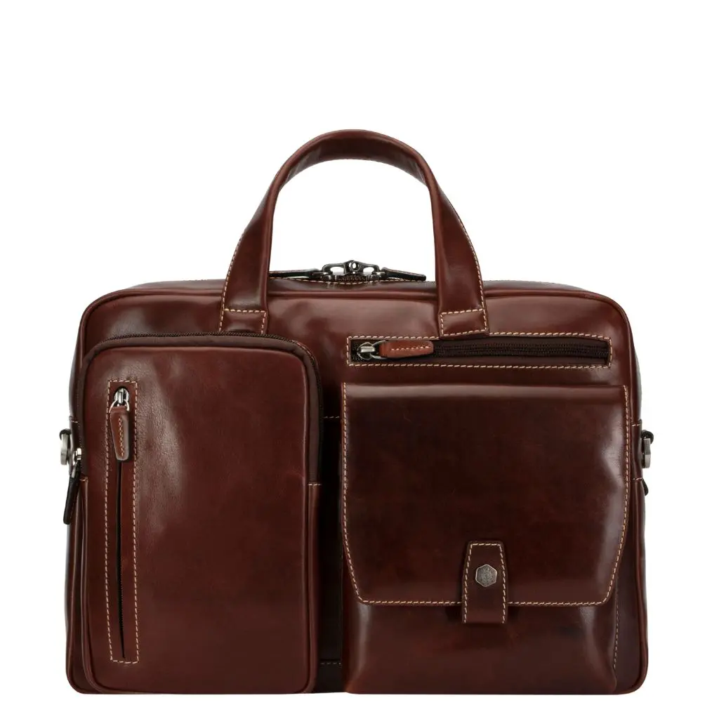 Jekyll and hide Oxford Leather laptop bag moccha brown front jpg