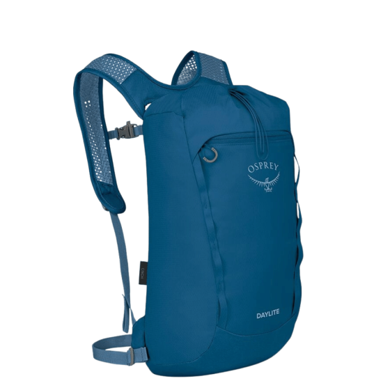 Osprey Daylite Cinch drawstring backpack blue front3qrtr