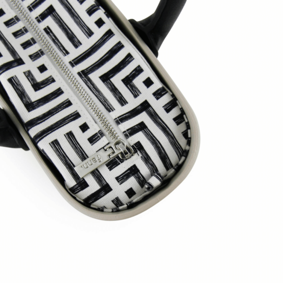 Fenn Original 1439 Mushroom grey black round handles geo print inner top png