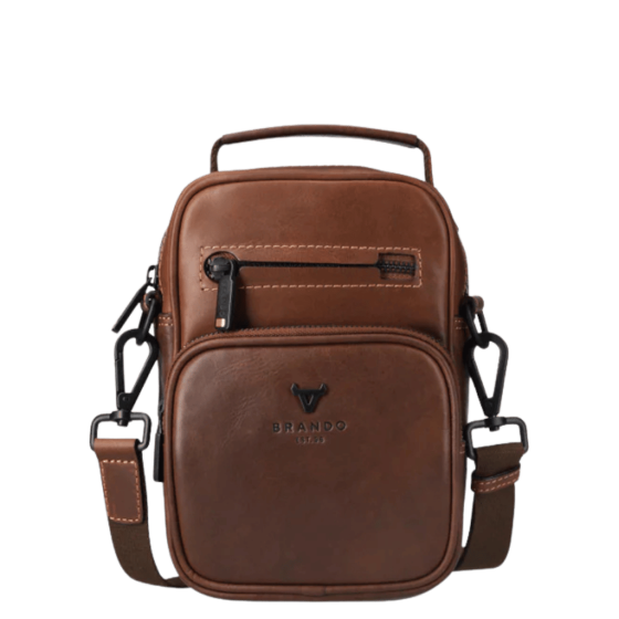 Brando James 3353 Leather crossbody brown front png
