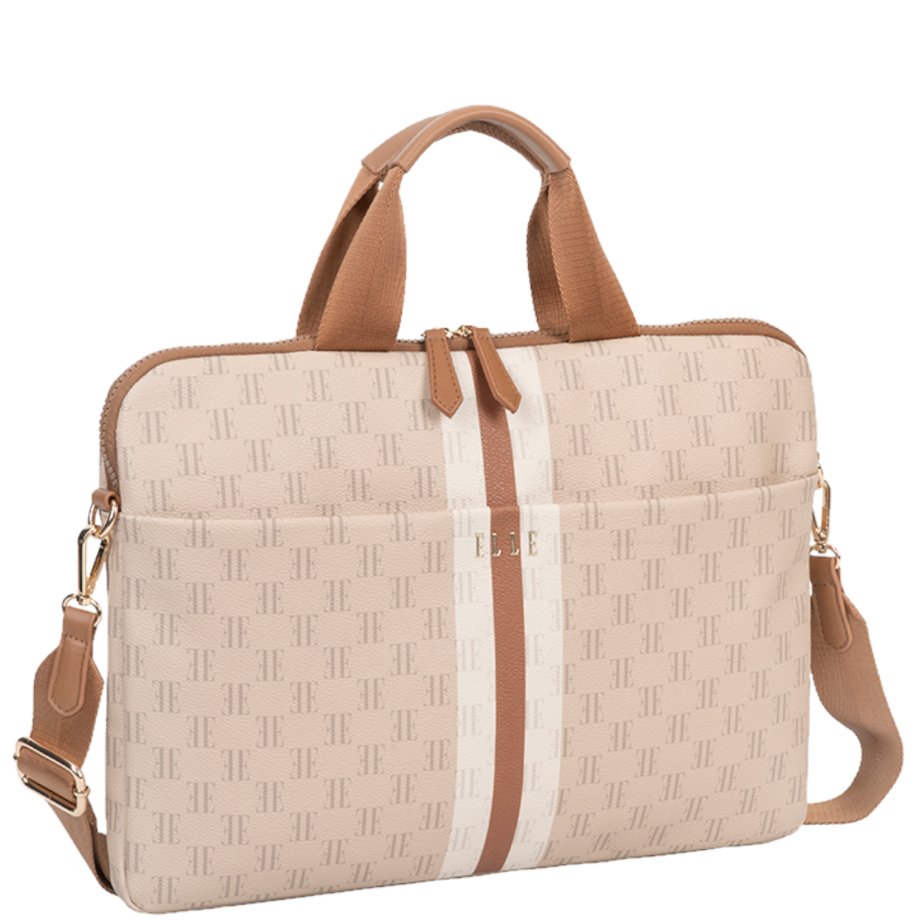 ELLE Monogram EL10182 Slimline Laptop Bag multi front3qrtr
