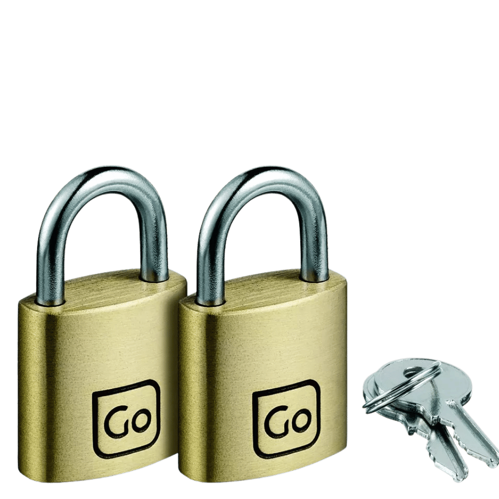Go TRavel brass padlock set 171 front3qrtr