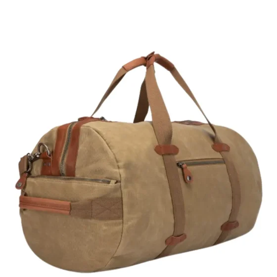 Brando Duvall 4121 Duffle Holdall Khaki Brown Front3qrtr