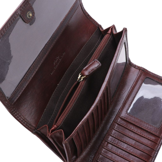 Polo Kenya PO45024 Leather Purse Brown interior2
