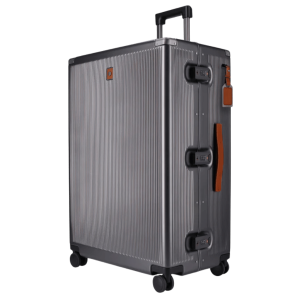 Jekyll and Hide Polycarb luggage spinner 775 Silver tan trim Large front3qrtr png