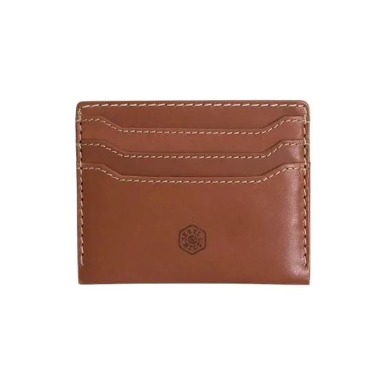 Jekyll and Hide Roma Leeather Card Holder Tan 3628 Front jpg