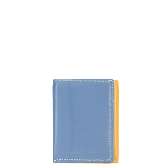Jekylland Hide Caribbean Leather Trifold Purse 3624 Blue Yellow Front Primary