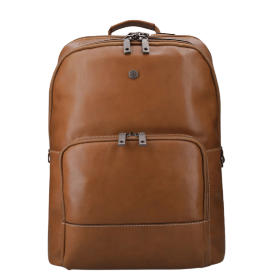 Jekyll and Hide 3669 Montanna leather 15 inch backpack tan front png