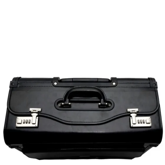 Gino de Vinci LM2179 Leather Pilot Case Black top jpg